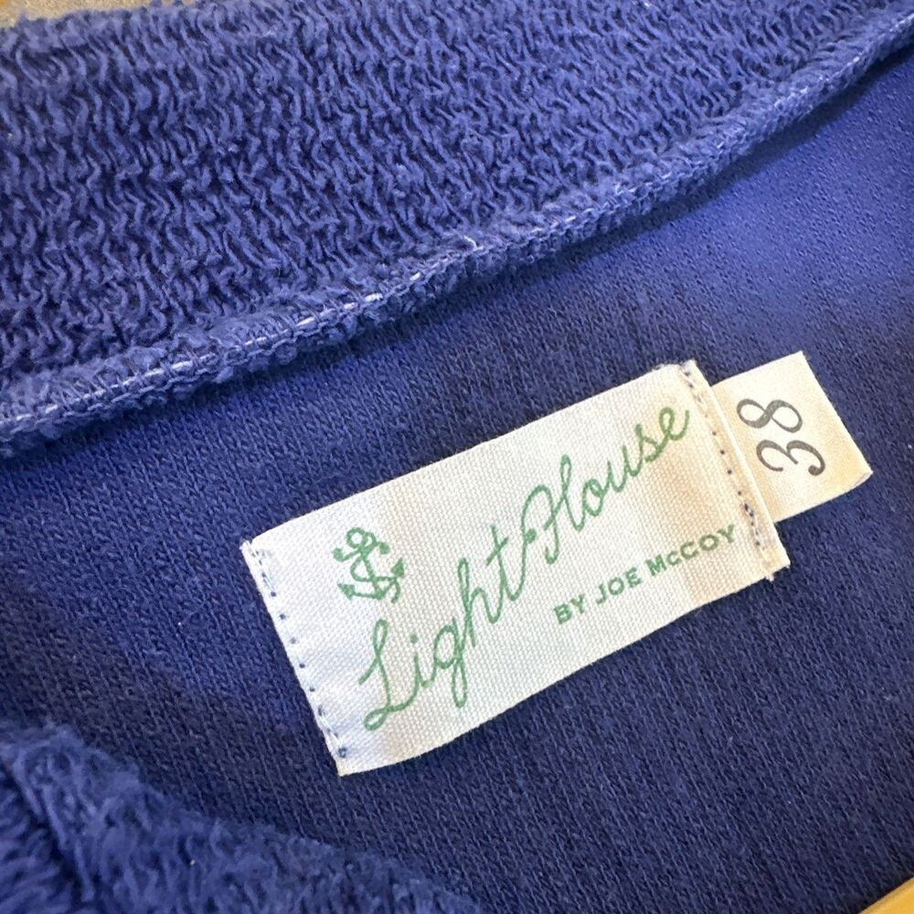 Lighthouse Joe JcCoy Size 38 Navy Terry Cloth Japan men Shirt Short Sleeve VTG - Picture 7 of 9